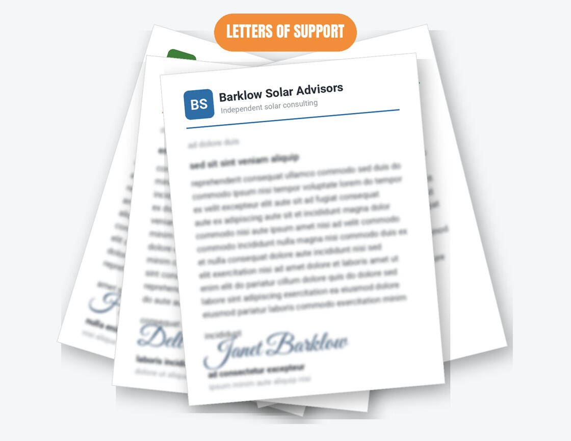 Graphic of a pile of letters of support